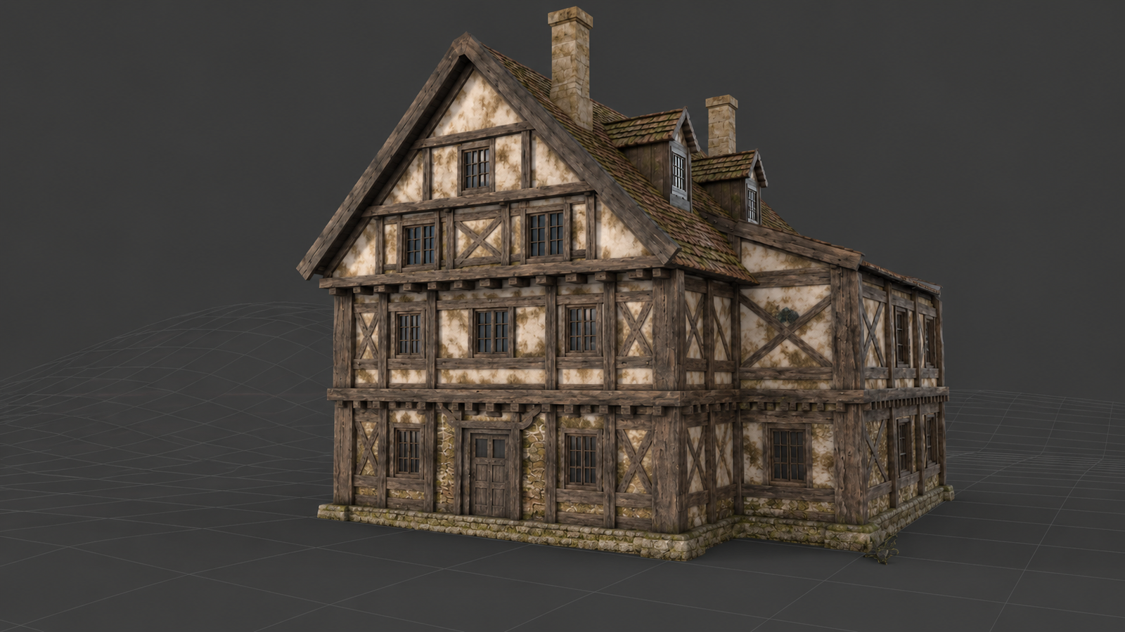 3D Abandoned House Render